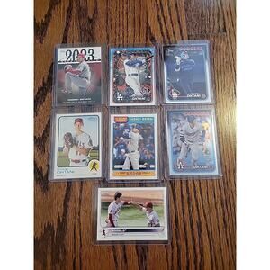 Shohei Ohtani Baseball Card Lot 7 Cards Los Angeles Angels Dodgers Topps Insert
